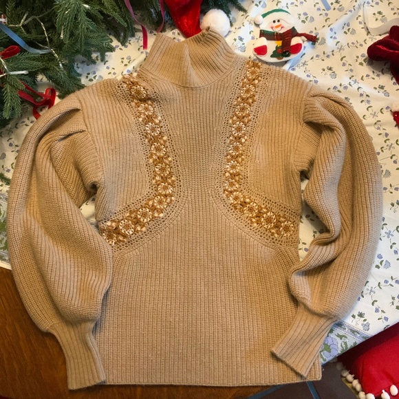 Ulla Johnson Sweaters - ULLA JOHNSON EMERSON BALLOON SLEEVE MERINO WOOL SWEATER